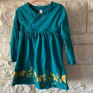 🐘Elephant Long Sleeve Teal Dress